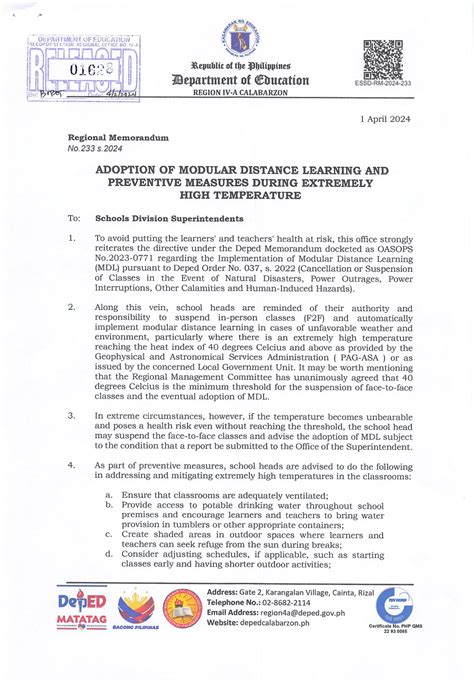 REGIONAL MEMORANDUM NO. 247 S. 2024.